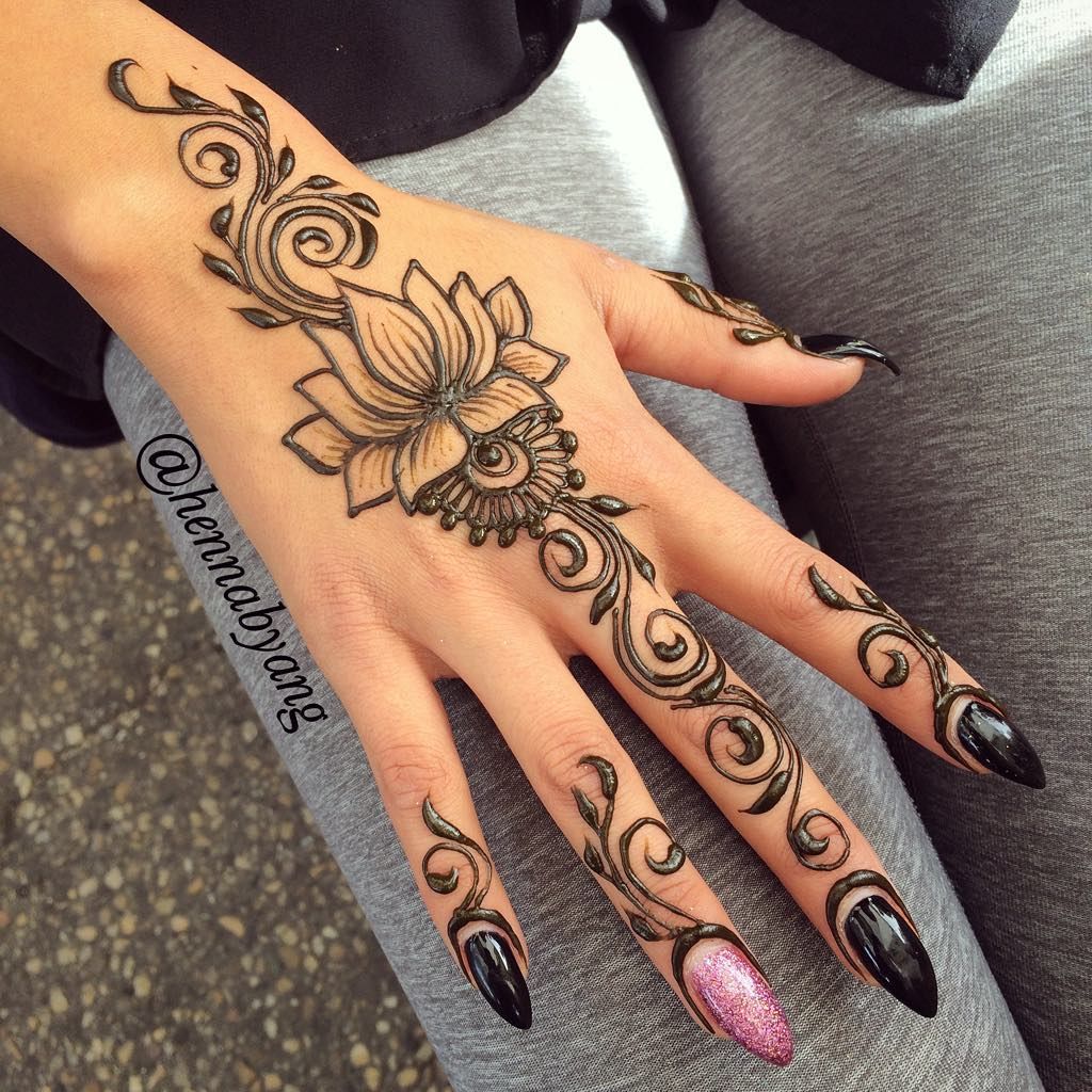 Lotus Henna Hand Design Flawssy