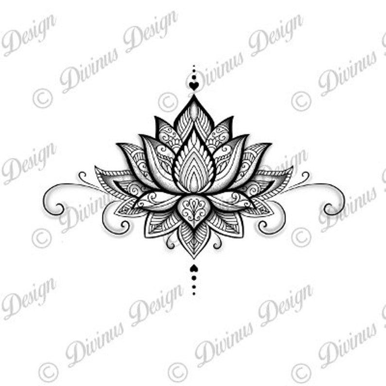 Lotus Mandala Tattoo And Stencil Template Instant Digital Etsy