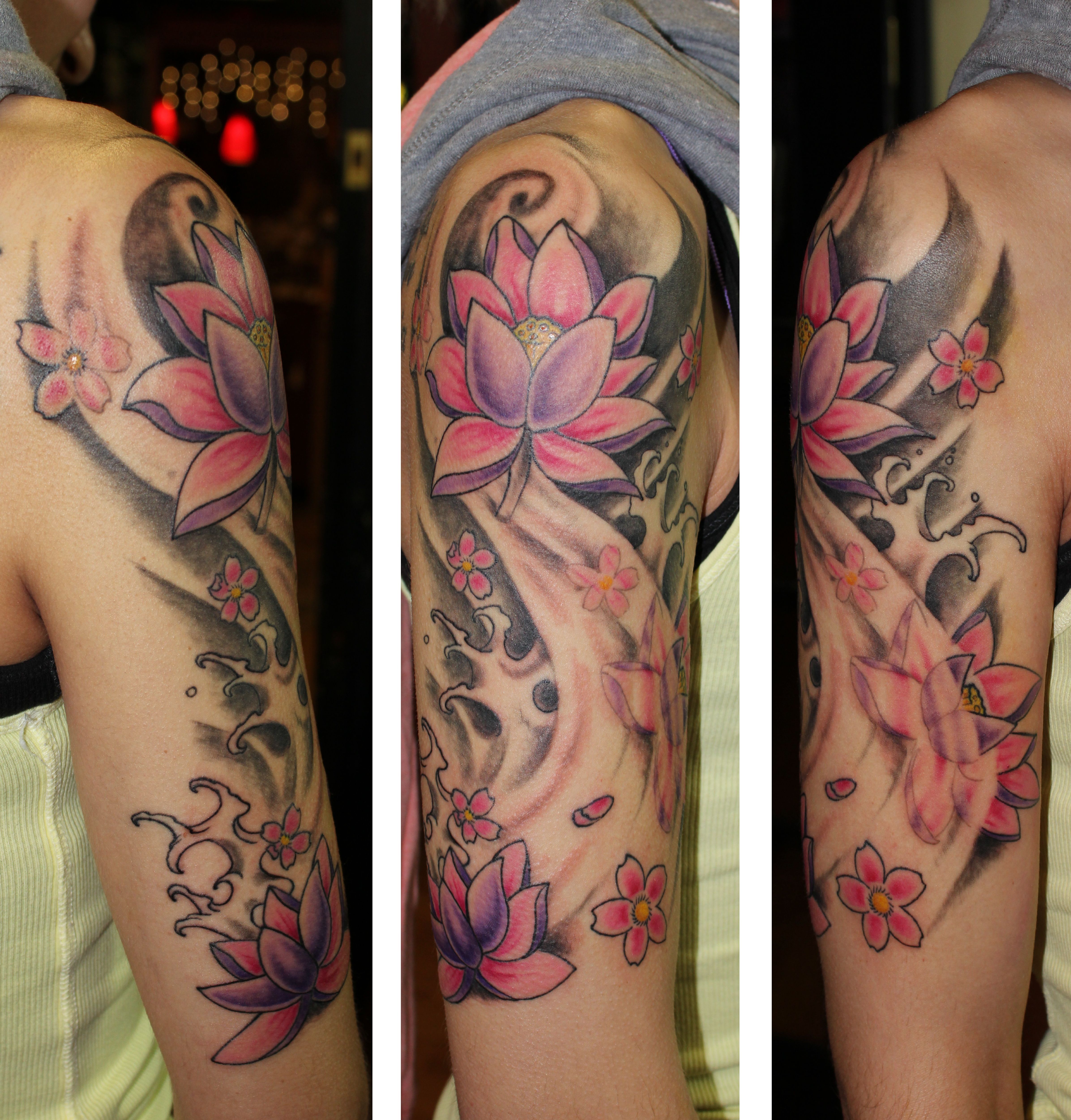 Lotus Sleeve Lotus Tattoo Sleeves Tattoo Sleeve Designs Floral