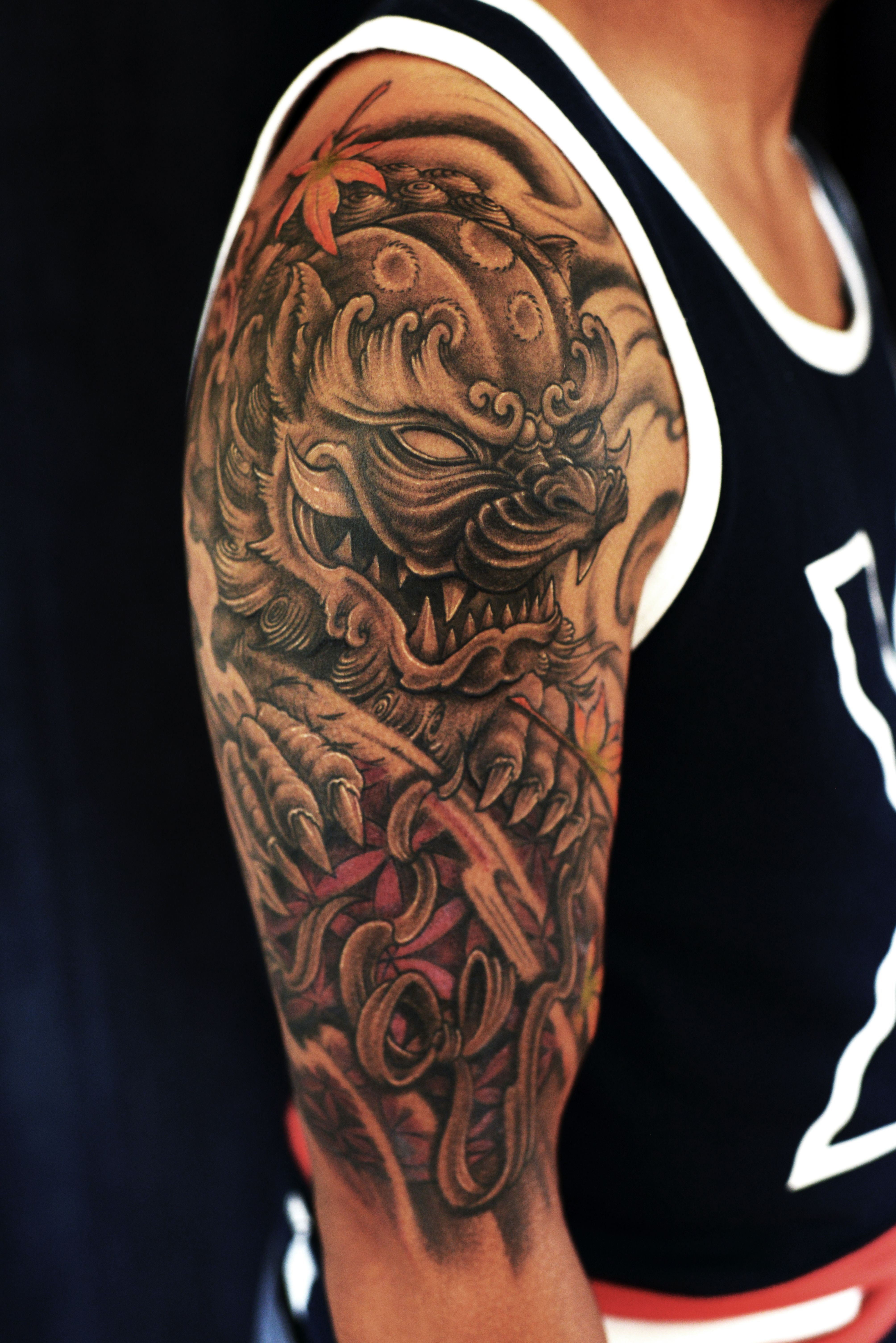 Male Foo Dog Tattoo Tattoo Art Realistic Tattoo By Electrographic