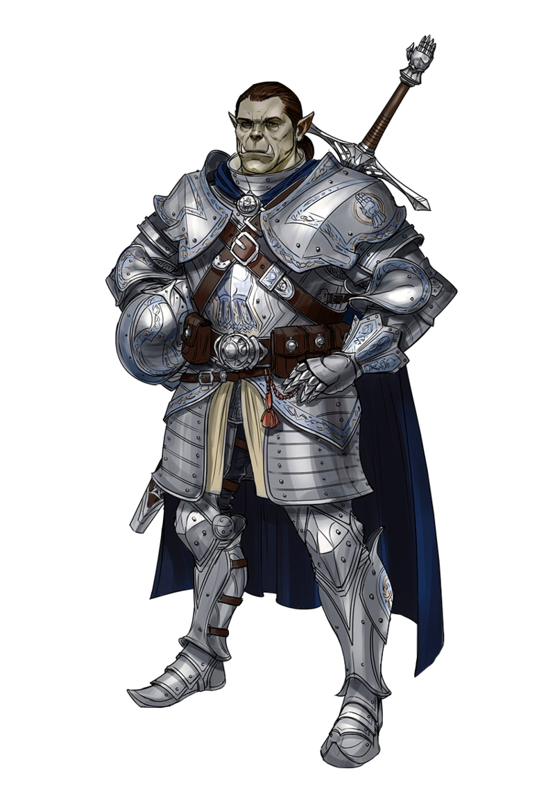 Male Half Orc Paladin Knight Fighter Axe Pathfinder Pfrpg Dnd D D 3 5