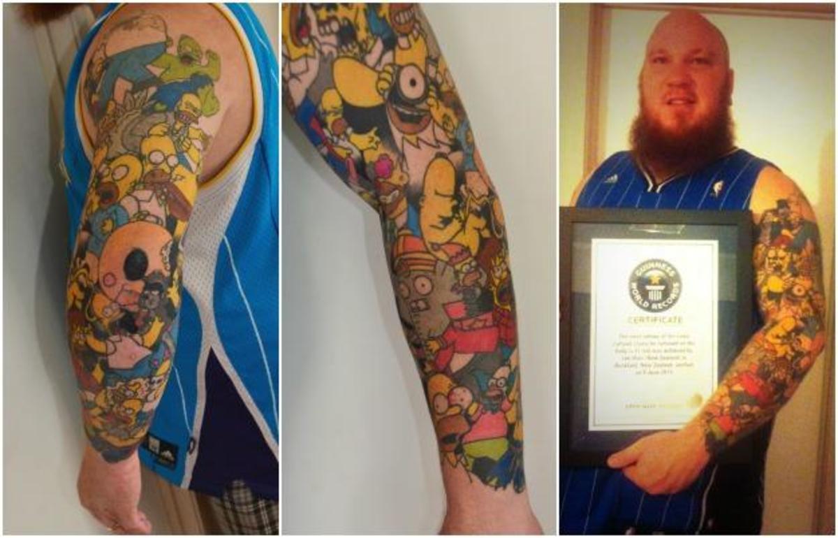 Man S Homer Simpson Tattoos Set World Record Sports Illustrated