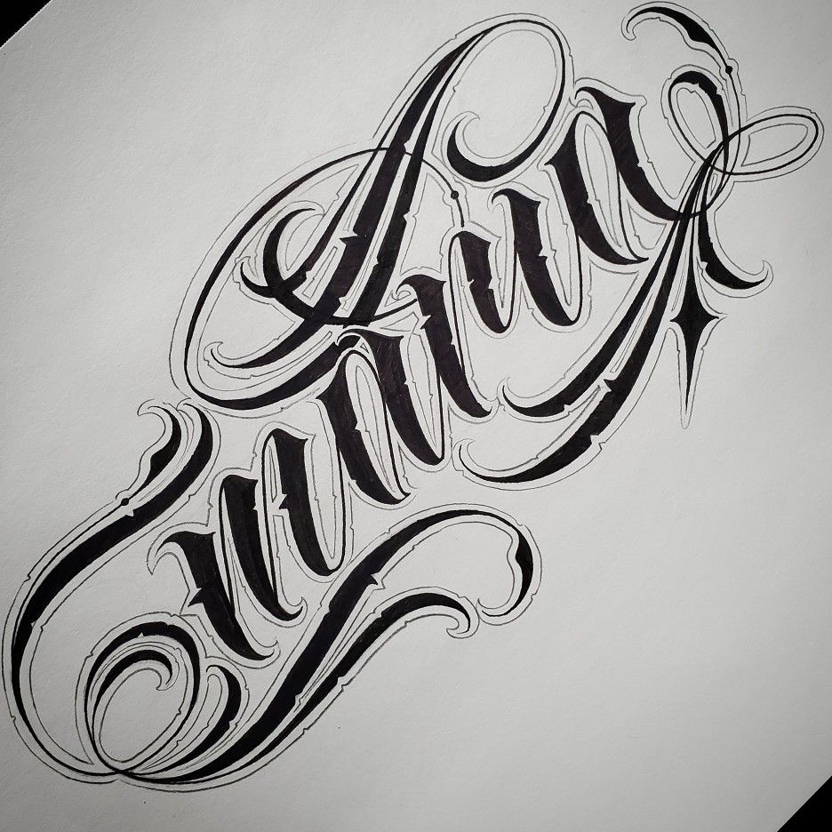 Maria Tattoo Name Cursive