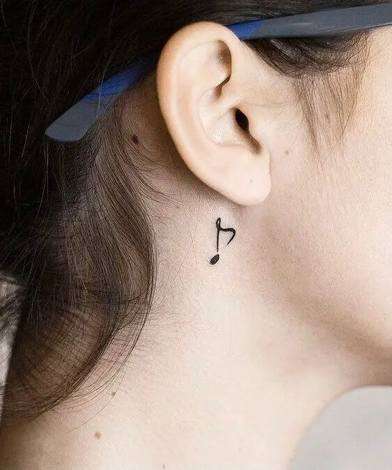 Meaning Of Music Note Tattoo Behind The Ear And Design Ideas On Your