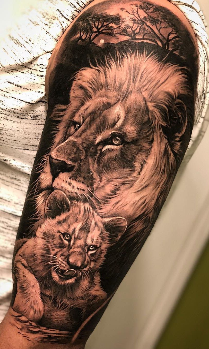 Meaningful Tattoos Lion Amp Cubs Tattoo Close Up Tattooviral Com Your Number One Source For