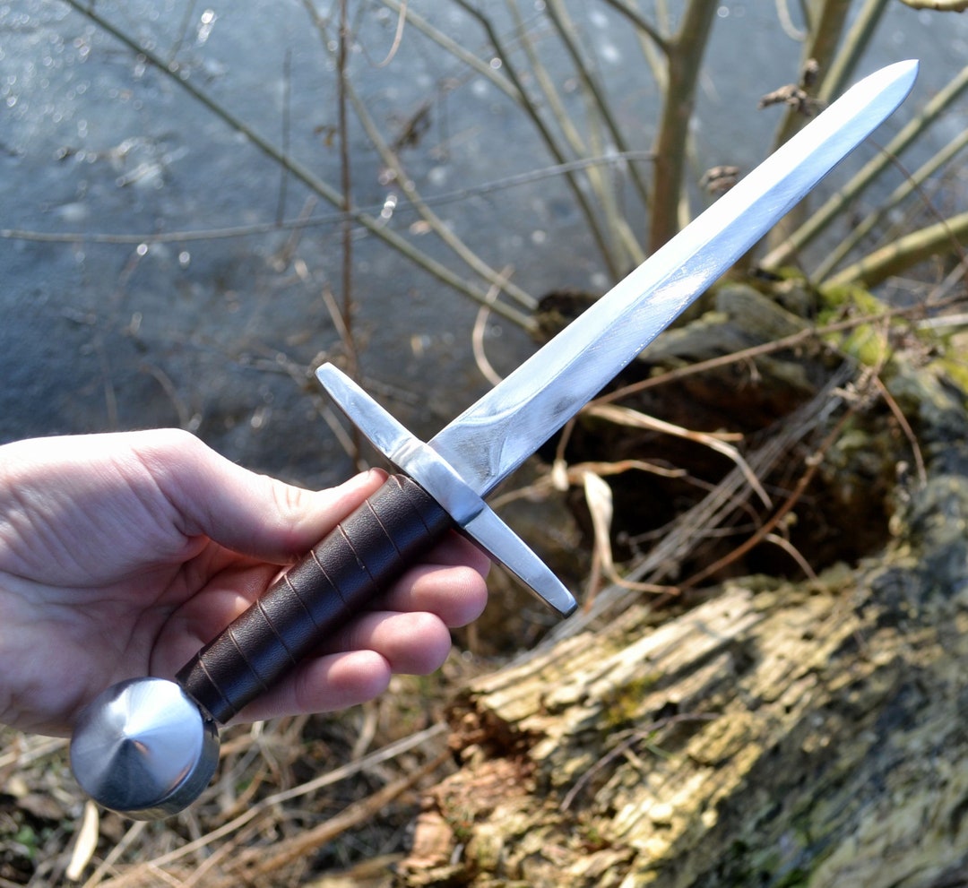 Medieval Dagger With Pommel Leather Hilt Middle Ages Blunt For Etsy