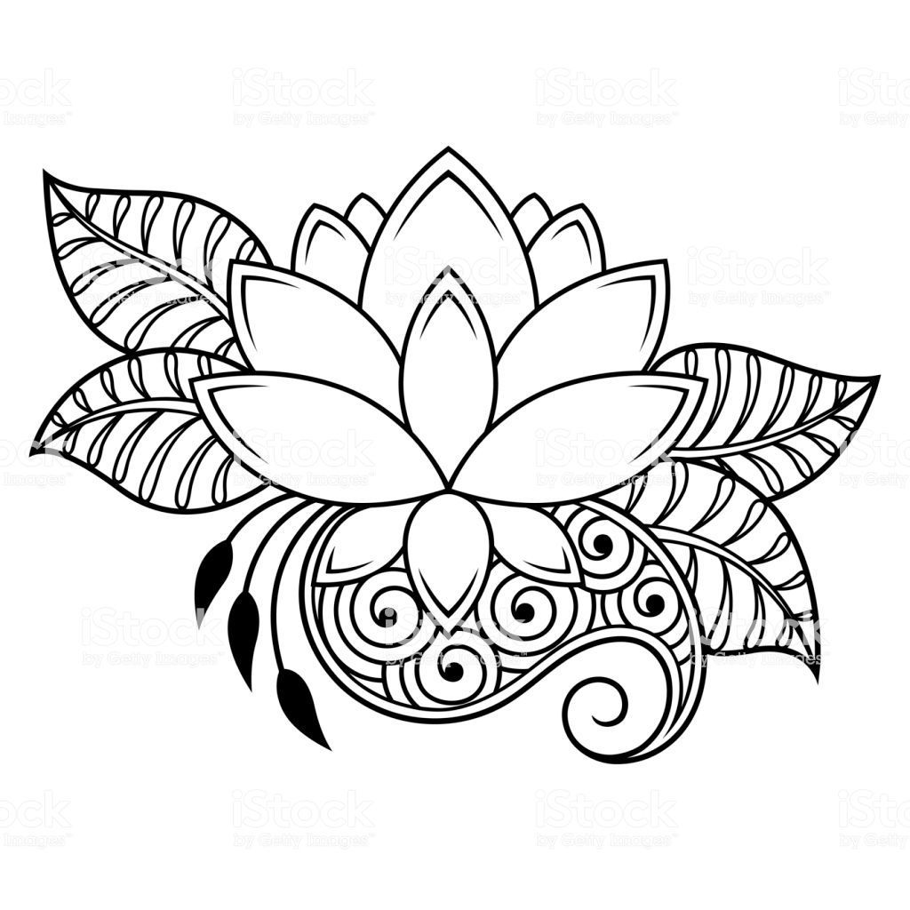 Mehndi Lotus Flower Pattern For Henna Drawing And Tattoo 35057780