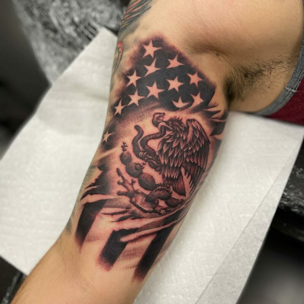 Mexican American Flag Tattoo: Symbol of Heritage