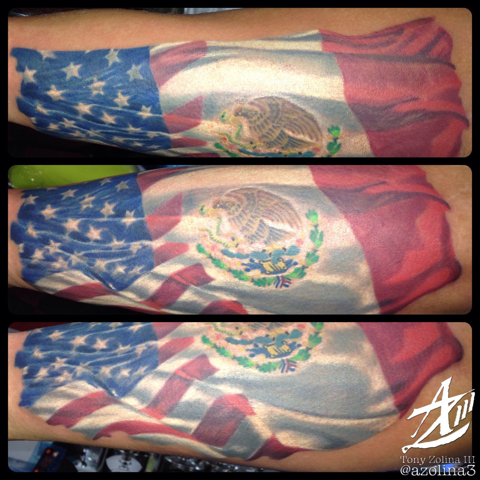 Mexican American Flag Tattoos