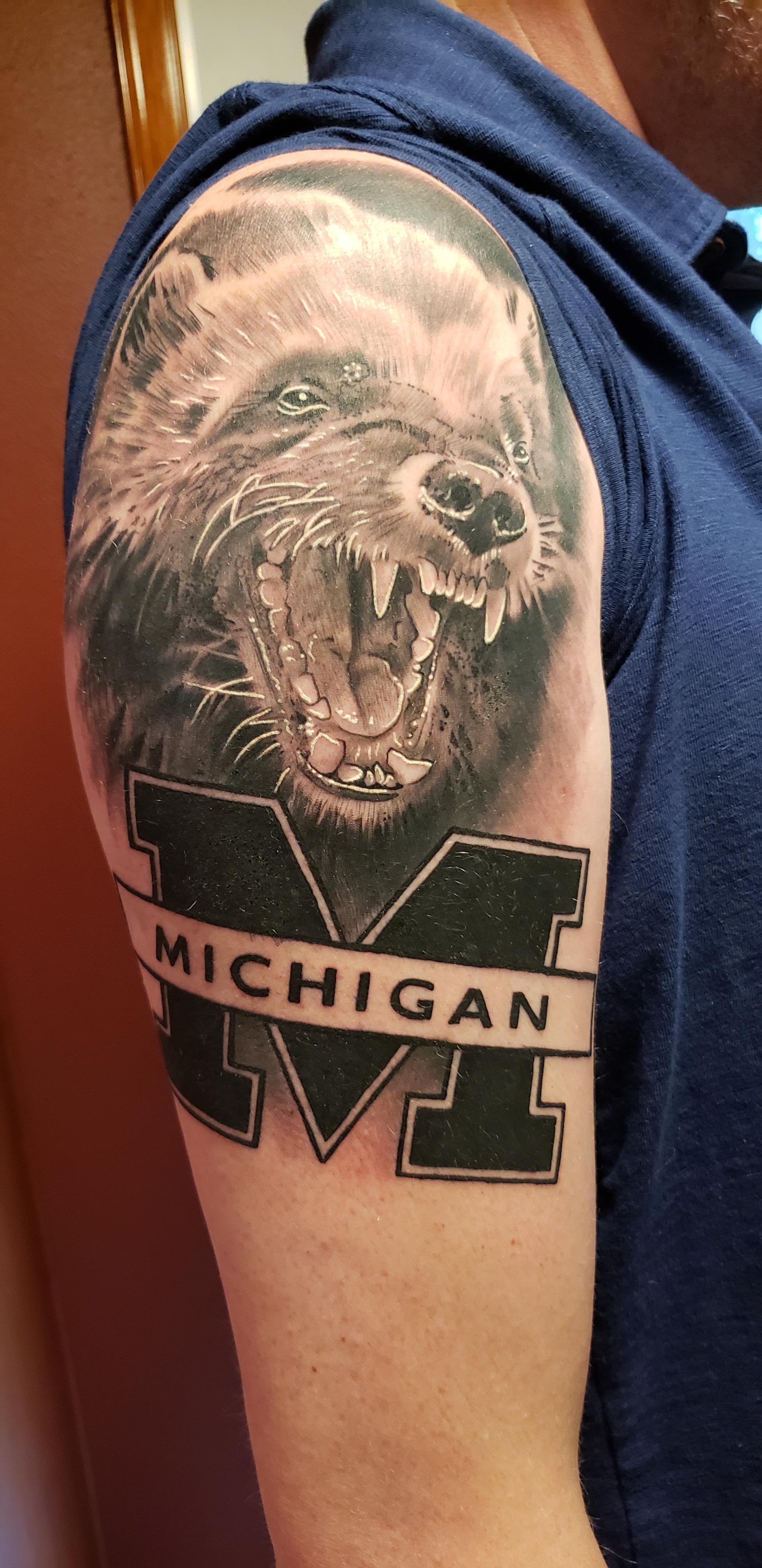 Michigan Wolverine By Dustin Project Tattoo Mountlake Terrace Wa R