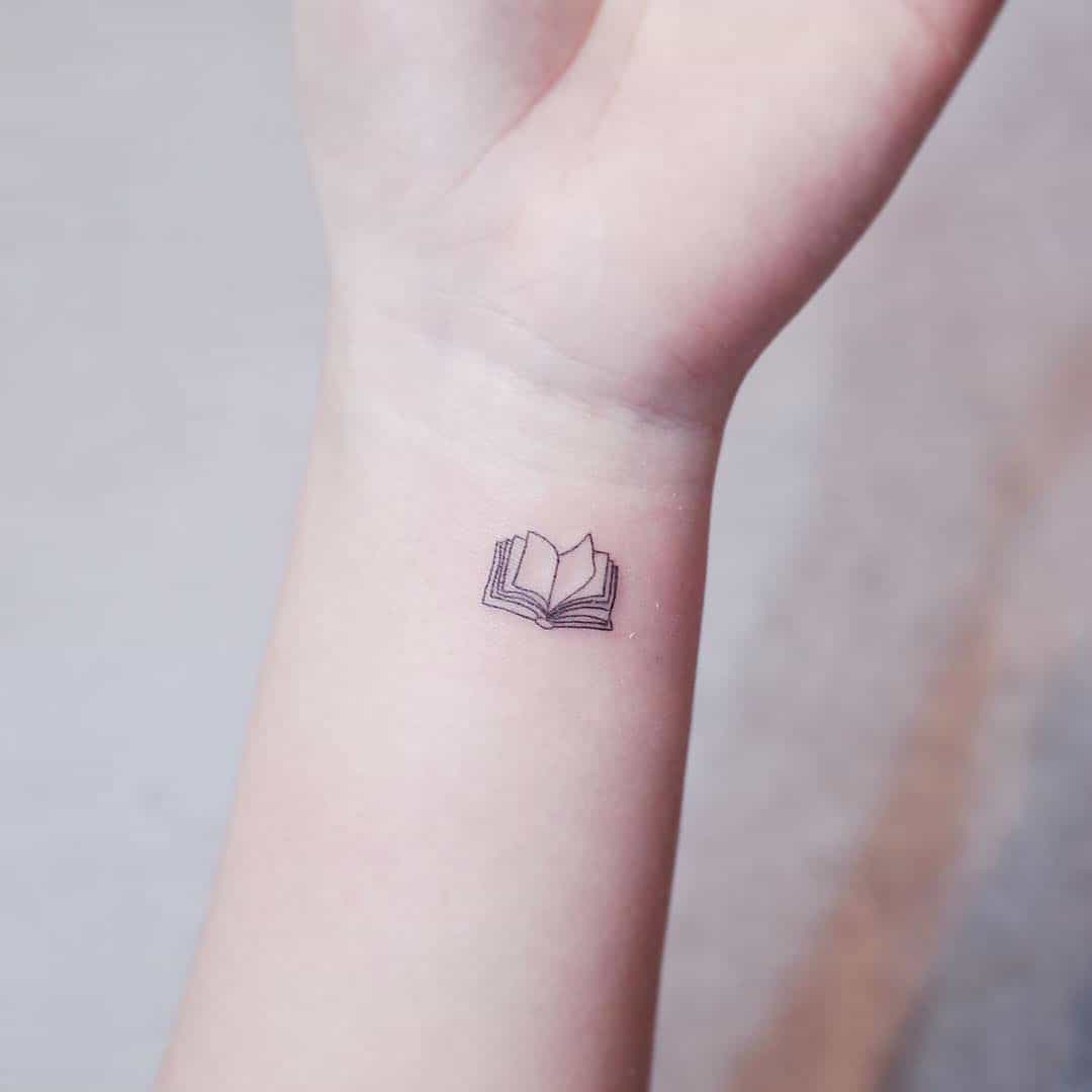 Minimalist Small Book Tattoos