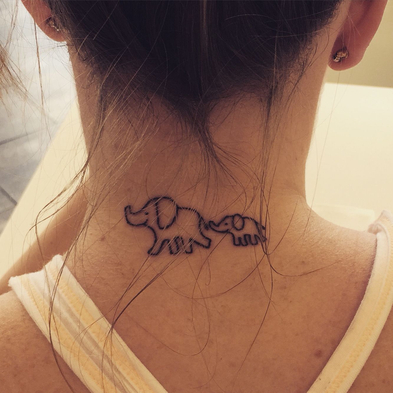 Mom And Baby Elephant Tattoo