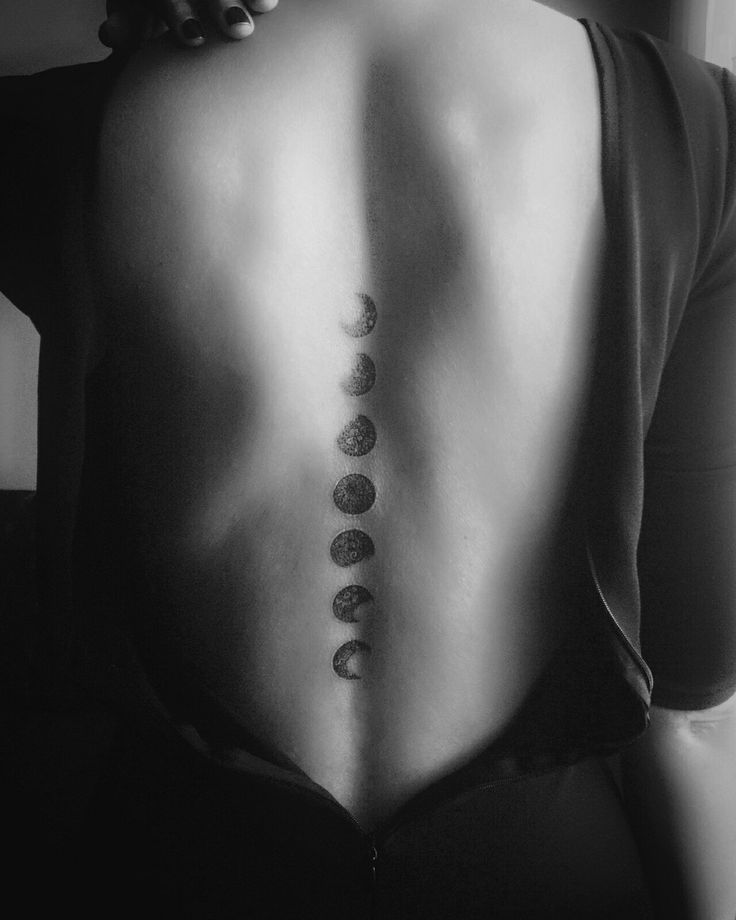 Moon Phase Tattoo on Spine: A Celestial Journey in Ink