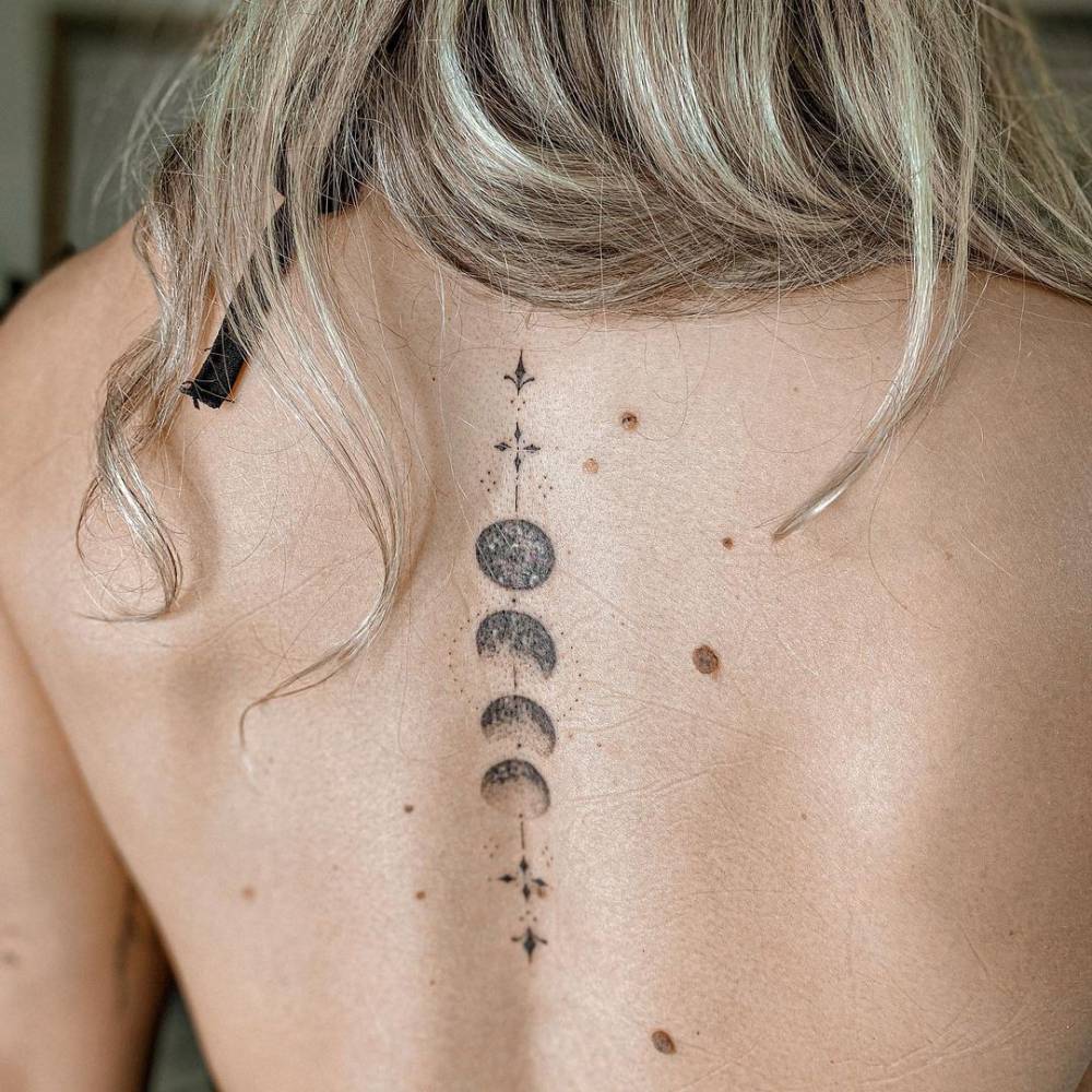 8 Moon Phase Tattoo Spine Ideas to Try Out