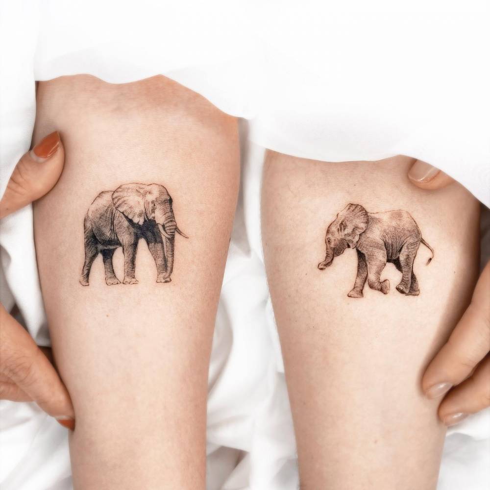 Mother Daughter Elephant Tattoo Elephant Tattoo Elephant Tasteful