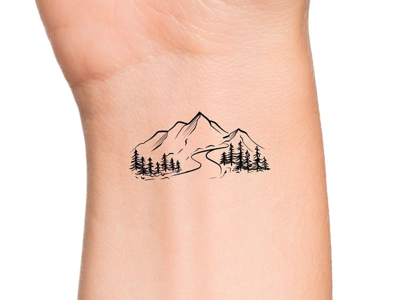 Mountain Trees Tattoo Forearm Yo Tattoo