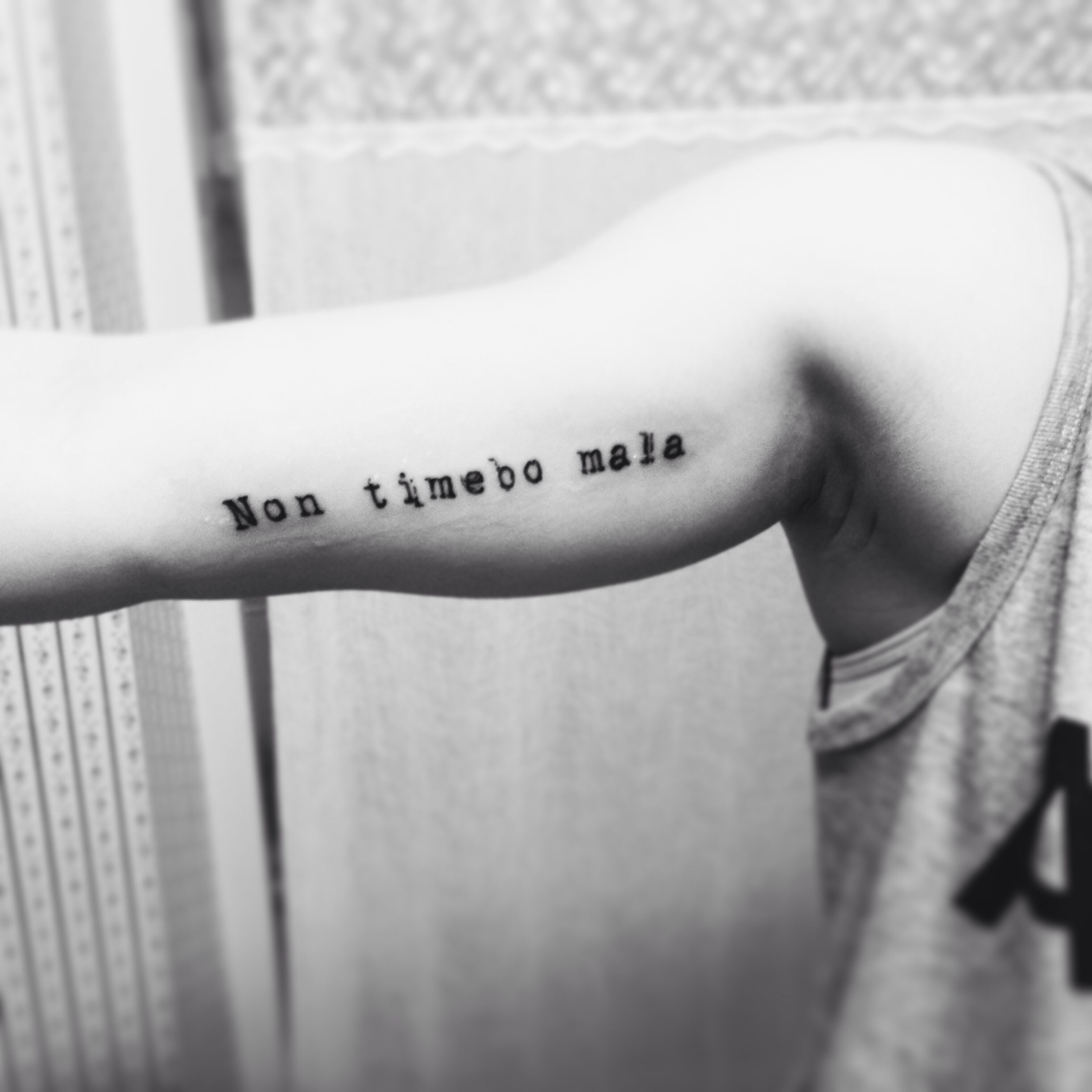 My First Tattoo It Means Fear No Evil In Latin Supernatural Cool