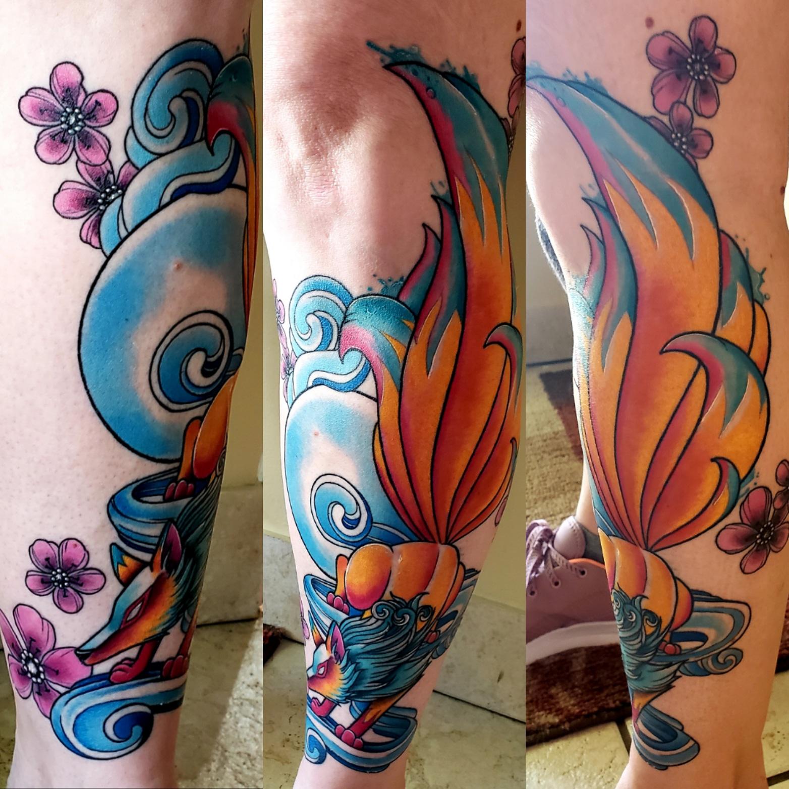 My Gorgeous Kitsune 9 Tailed Fox By Shari Qualls Lucky Bella Tattoos