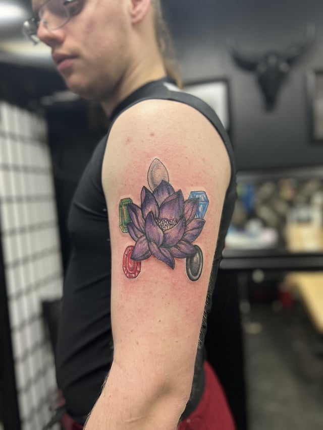 My New Favorite Tattoo It S Black Lotus With All The Gyms R Mtg