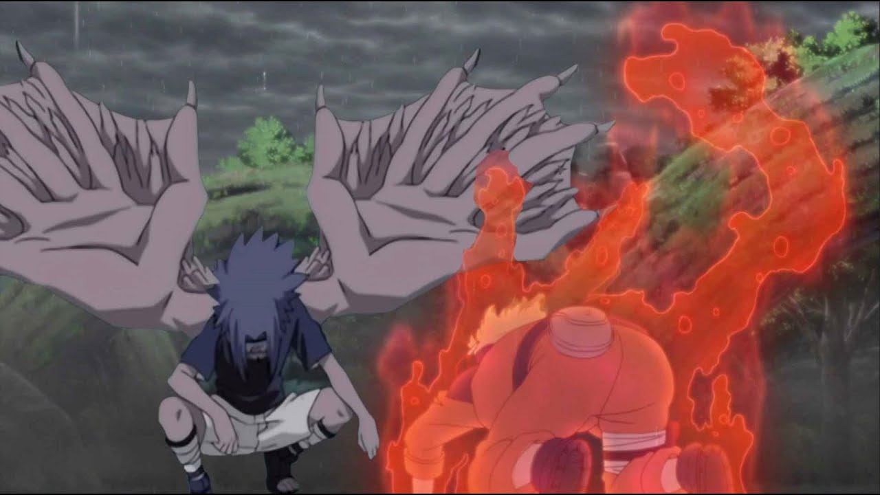 Naruto Nine Tails Vs Sasuke Curse Mark Shippuden Drawing