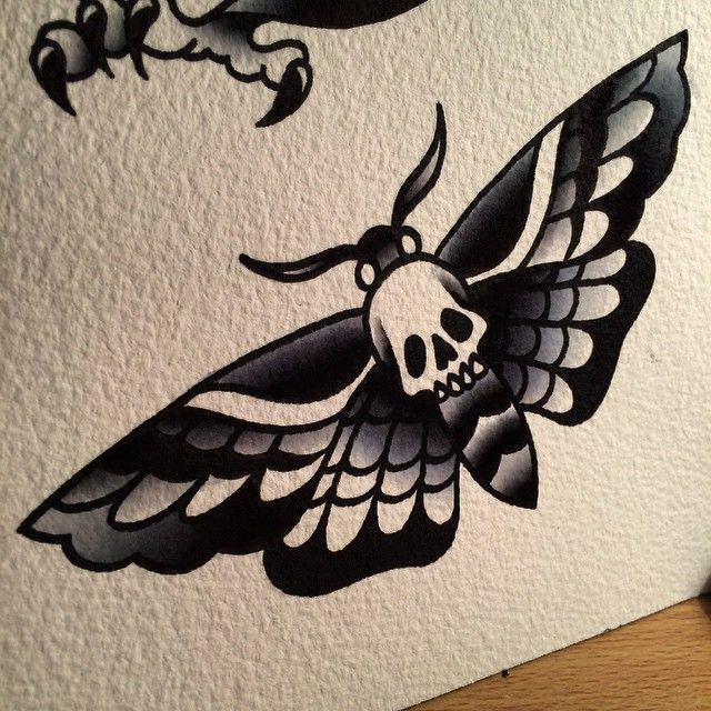 Neo Traditional Moth Tattoo Printable Computer Tools