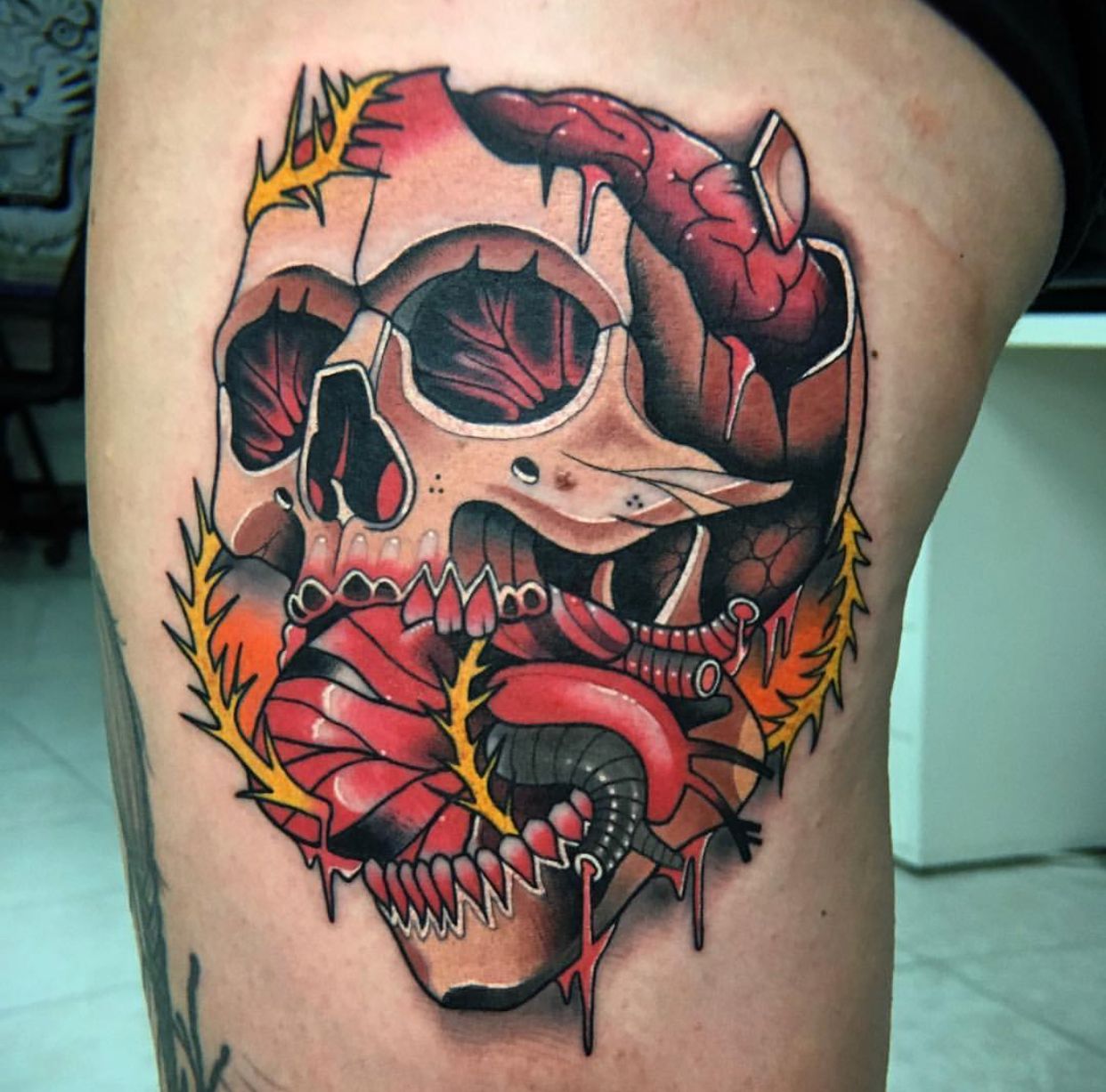 Neo Traditional Skull Knight Tattoo Best Tattoo Ideas Gallery