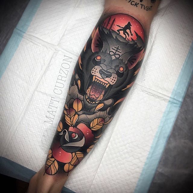 Neo Traditional Werewolf Tattoo Designs Unveiled