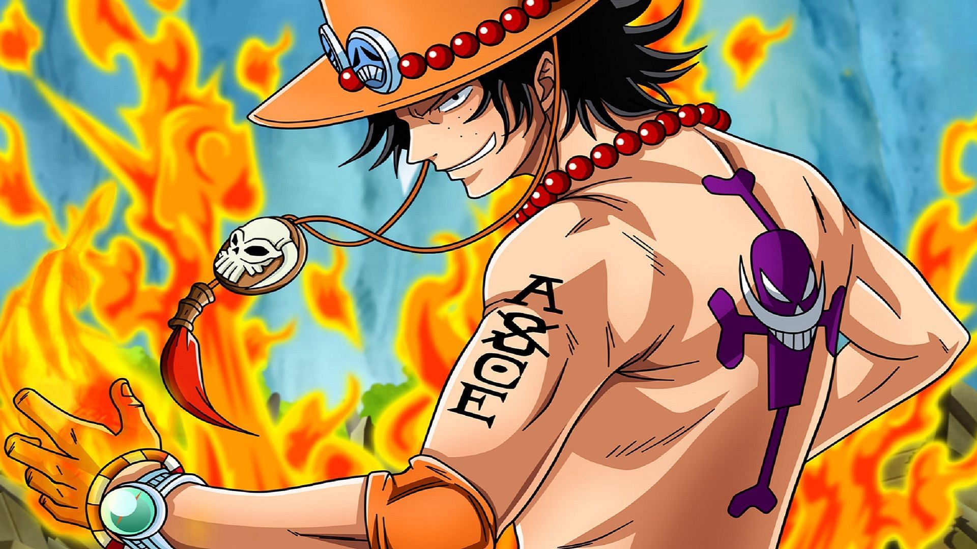 One Piece Ace Tattoo Back