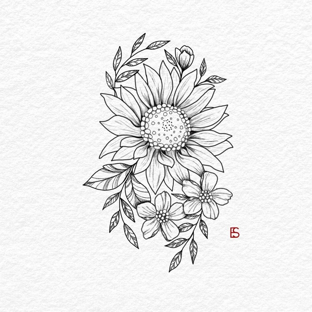 How to Draw Your Perfect Sunflower Tattoo Outline