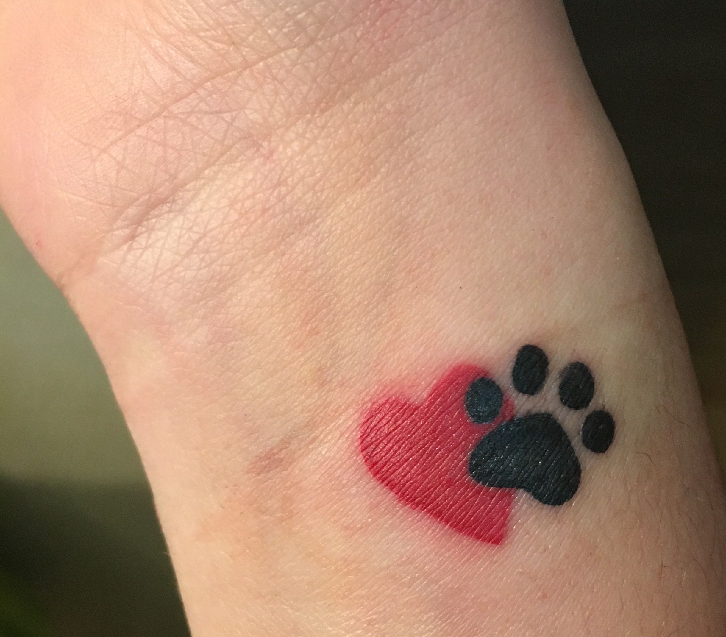 Paw Print In A Heart Tattoo Printable Kids Entertainment