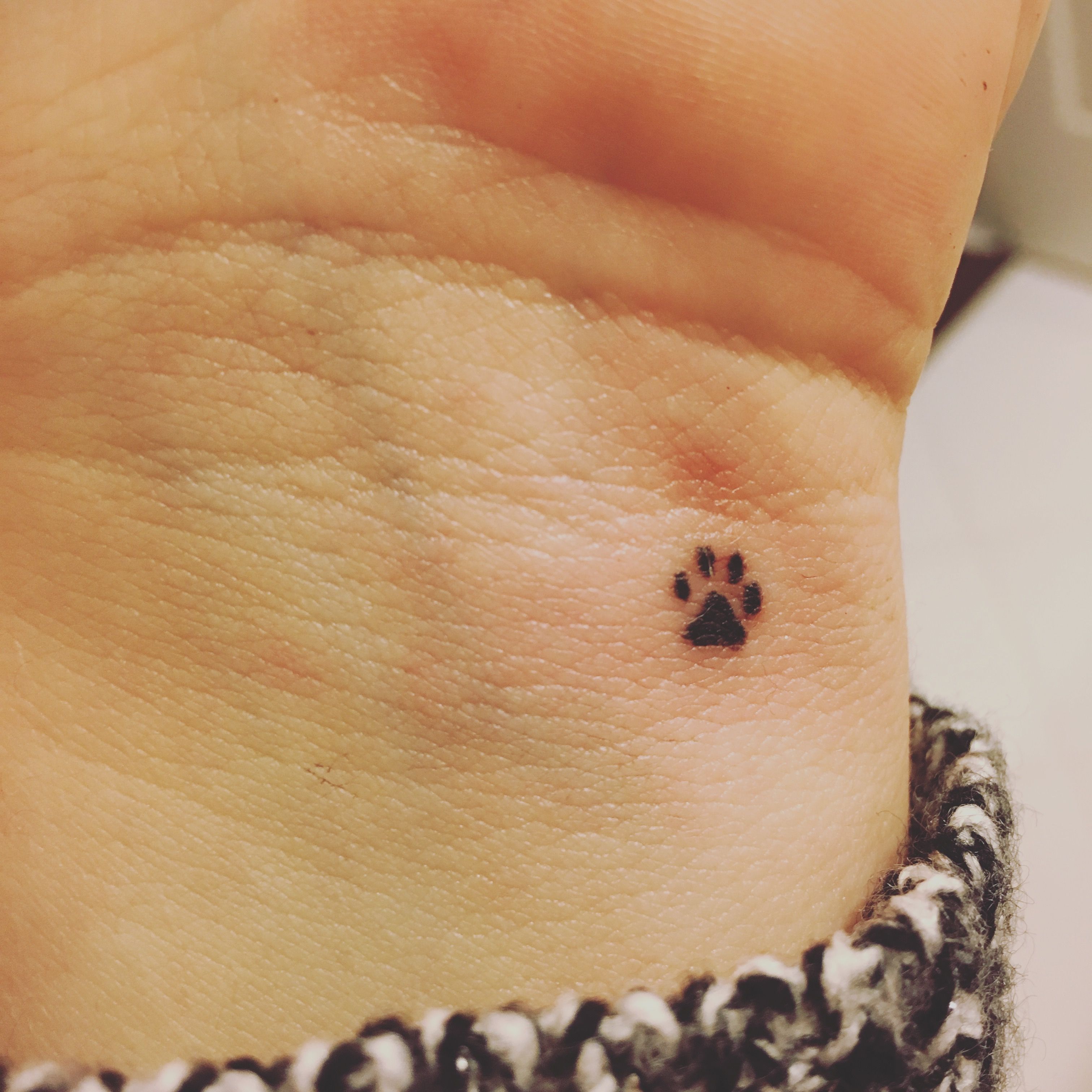 Paw Print Minimalistic Temporary Tattoo Located On The