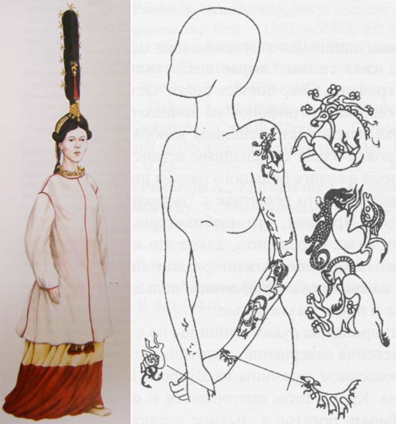 Pazyryk Tattoo Siberian Ice Maiden Ukok Princess Noble People Dna Research Ancient Tomb