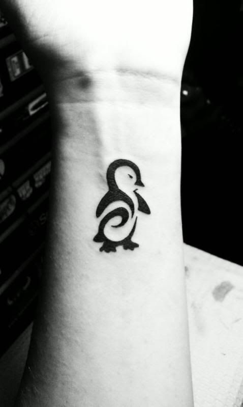 Penguin Wrist Tattoo