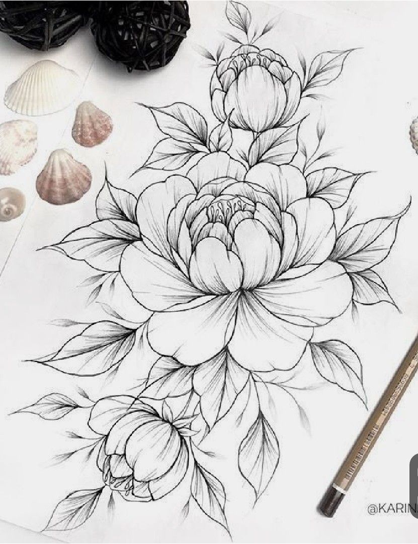 Peony And Magnolia Picture Tattoos Tattoos Flower Tattoo Designs