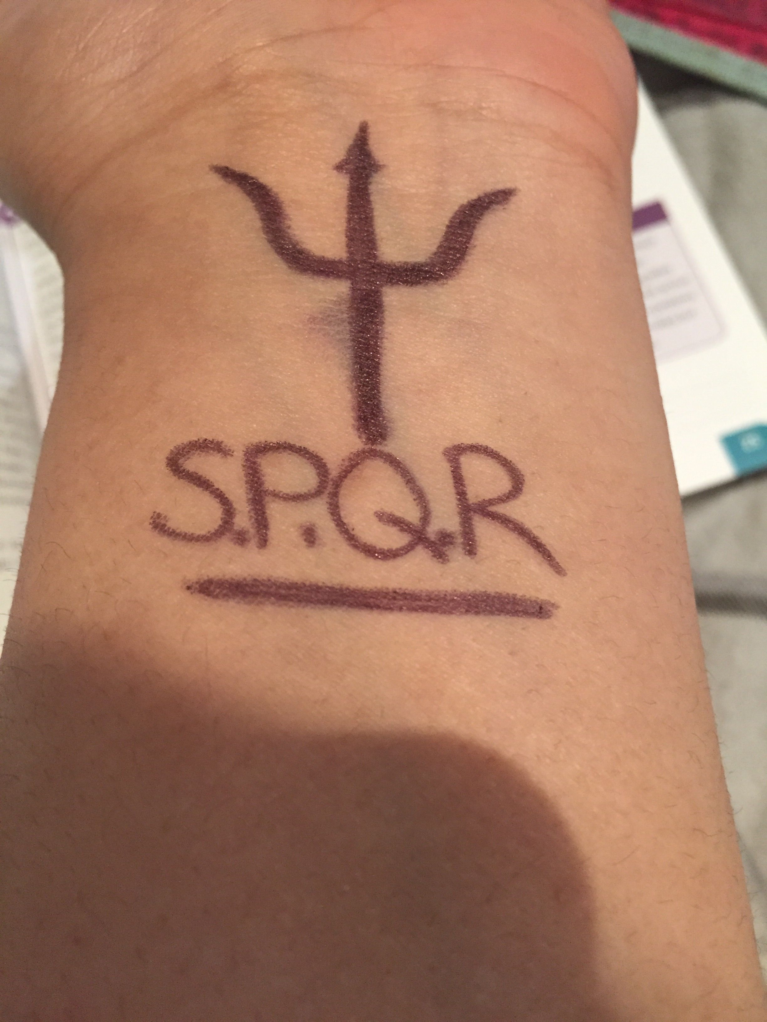 Percy Jackson Amp 39 S Spqr Tattoo Spqr Tattoo Percy Jackson Tattoo Tattoos