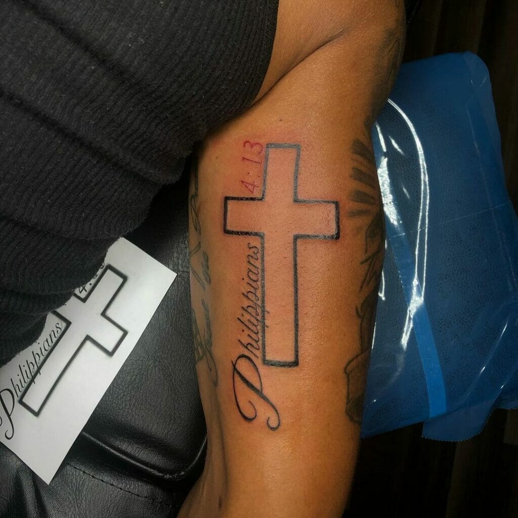 Philippians 4 13 Lettering Tattoo Located On The