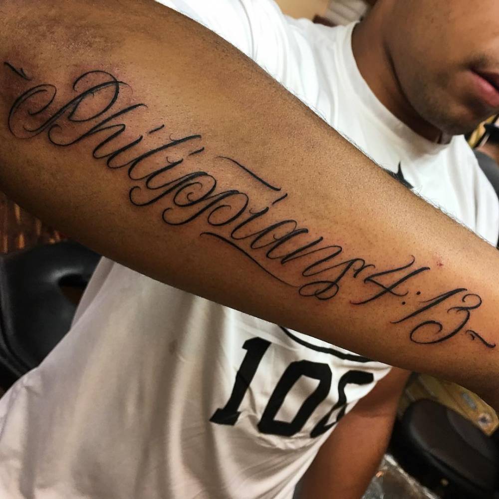 Philippians 4:13 Tattoo Designs for Forearm Inspiration