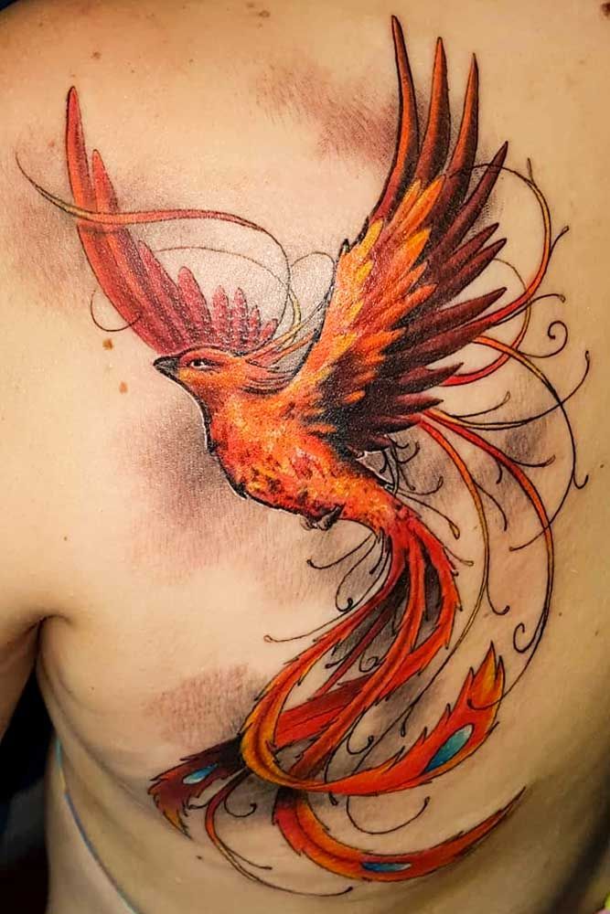 Phoenix Bird Tattoo Ideas for Men: Soaring Styles