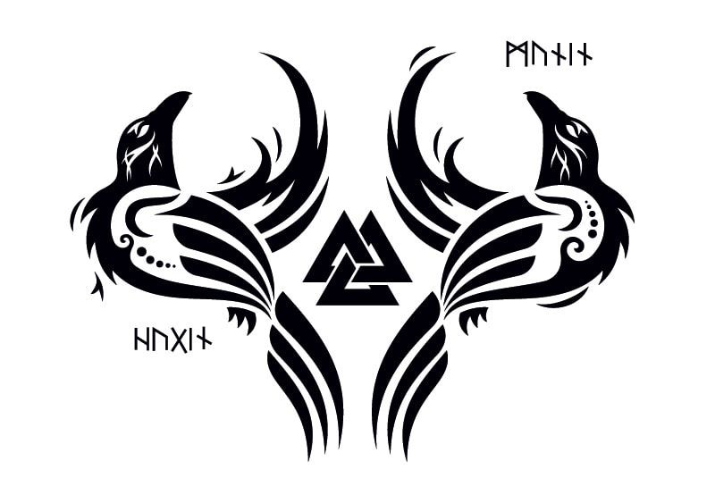 Pics For Huginn And Muninn Runes Norse Mythology Tattoo Norse Tattoo