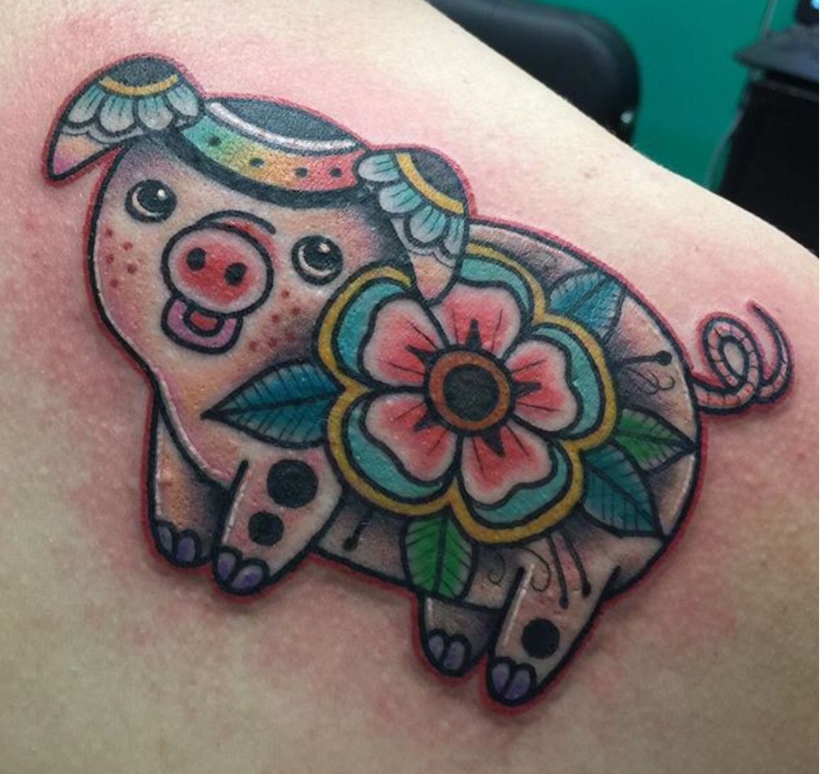 Pig Laughin Tattoo: Perfect Outline for Your Next Ink