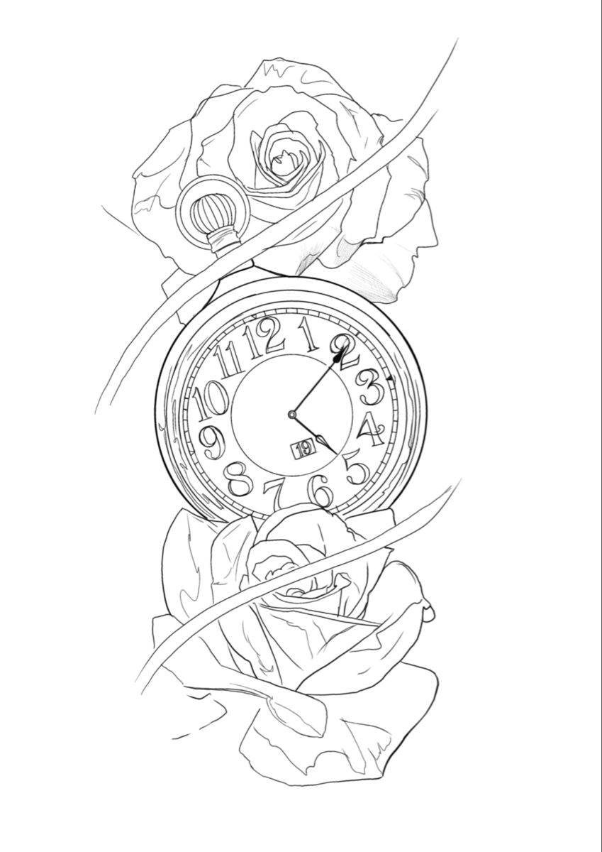 Pin By Bruno Rego On Bruno Gurytattoo Tattoo Stencil Outline Clock