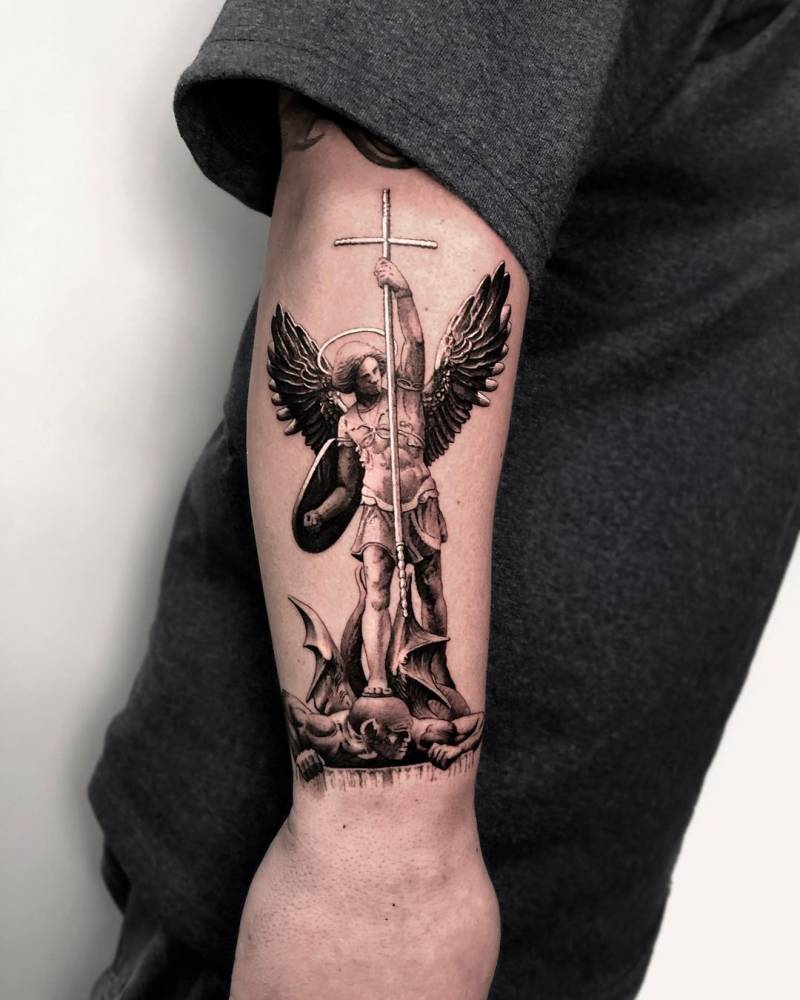 Pin By Derek Genge On Tattoo Inspiration Tattoos Archangel Tattoo Archangel Michael Tattoo