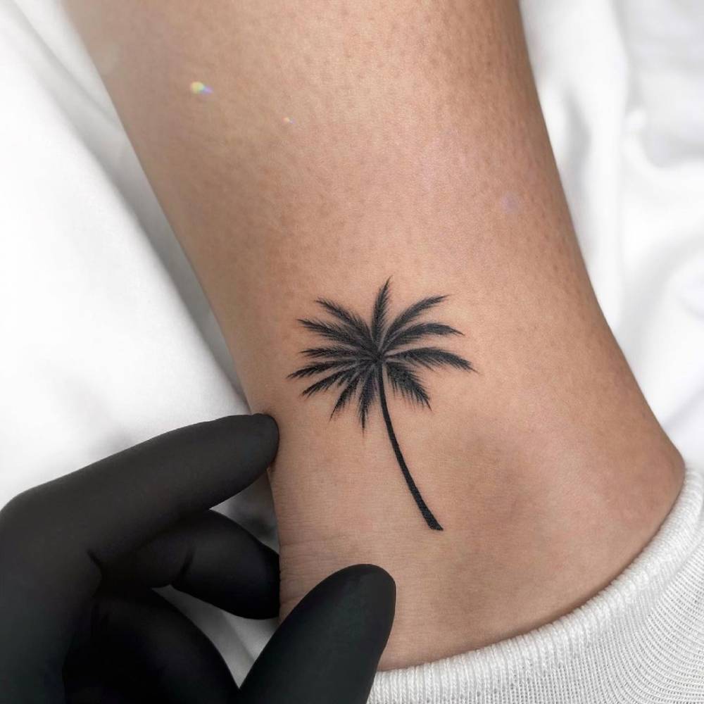 Pin By Jennifer Schmidt On Tattoo Ideen Palm Tattoos Tree Tattoo Ankle Palm Tree Tattoo Ankle