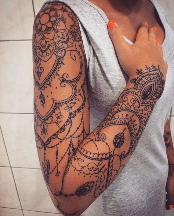 Pin By Julie Reilly On Tattoos Henna Tattoo Sleeve Lace Sleeve Tattoos Sleeve Tattoos For Women