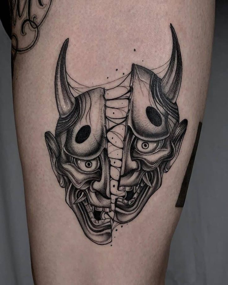 Pin By Justin Wells On Tatuaggi Oni Mask Tattoo Japanese Tattoo