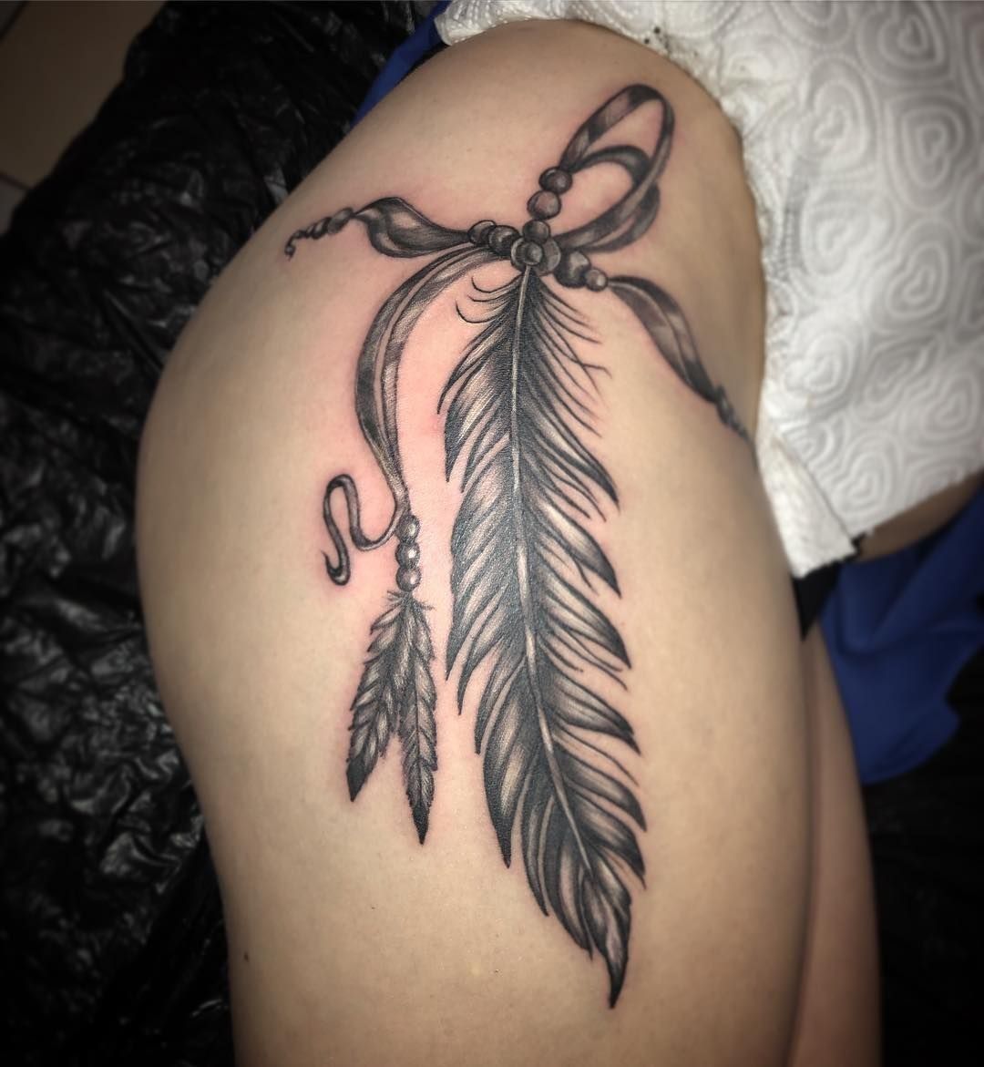 Pin By On Feather Hip Tattoos Hip Thigh Tattoos Hip Tattoos Women