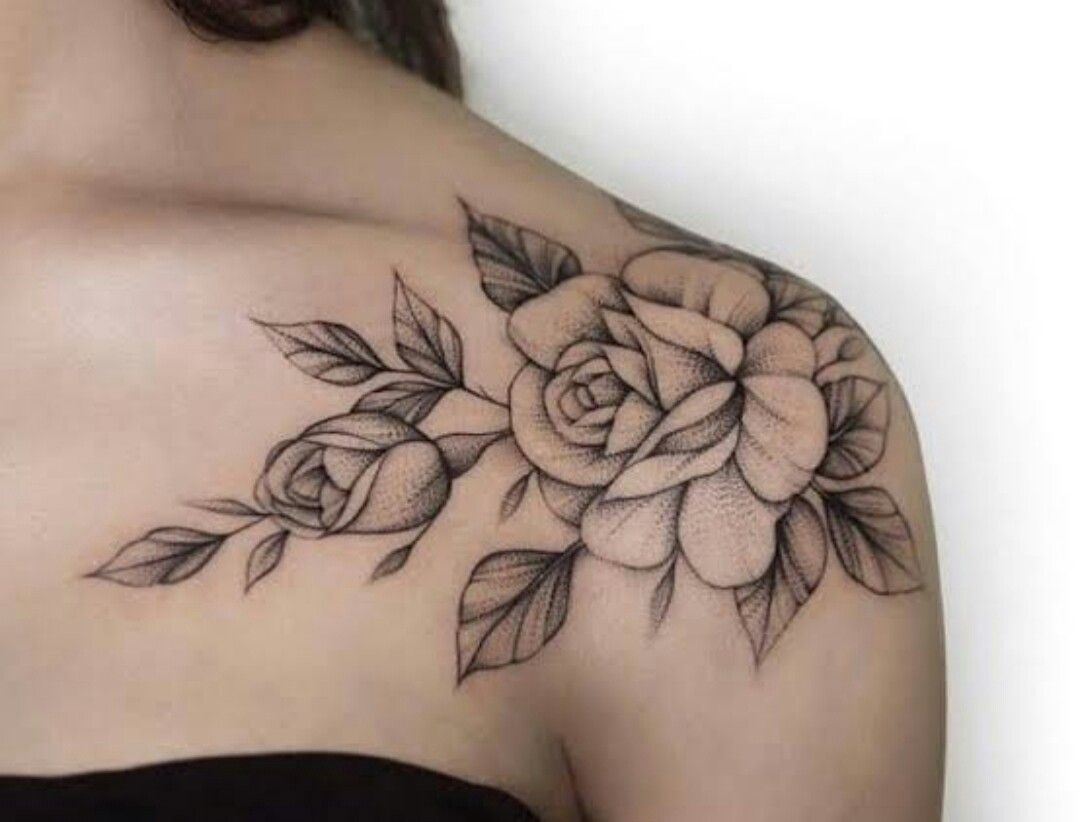 Pin En Tatuajes Hombros Mujer Flores