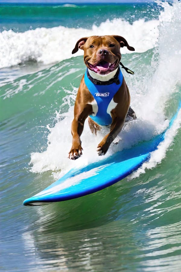 Pitbull Surfing This Pit Has Some Balance Chance The Marlin Dog