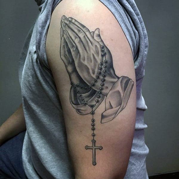 5 Creative Prayer Hands & Rosary Tattoo Ideas