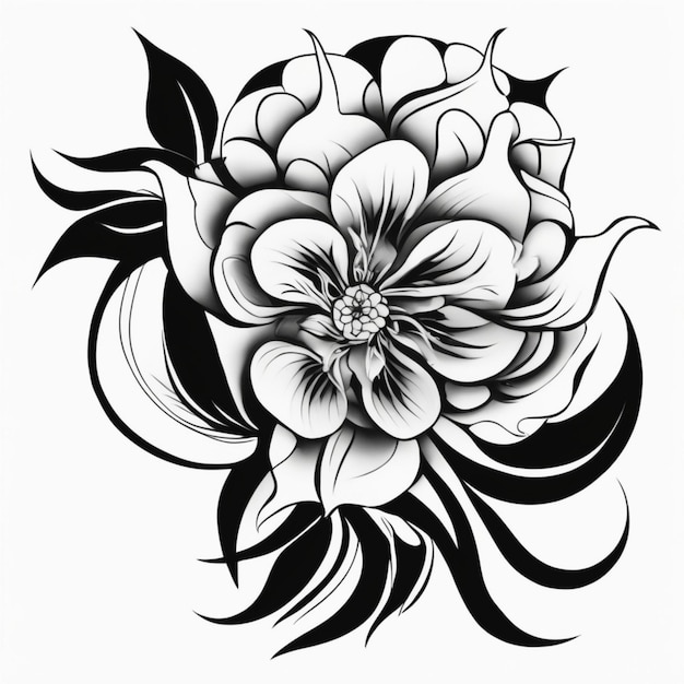 Premium Ai Image Flower Tribal Tattoo